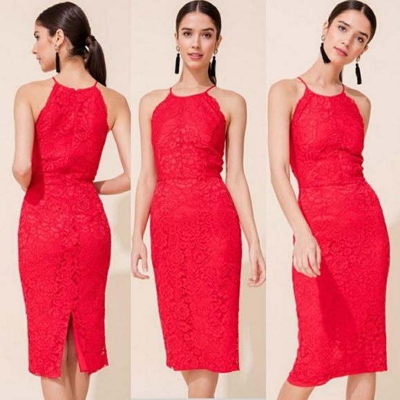 Yumi Kim Save the Date Red Lace Dress 💃 - Picture 3 of 9